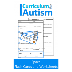 Solar System Space Comprehension Flashcards and Worksheets